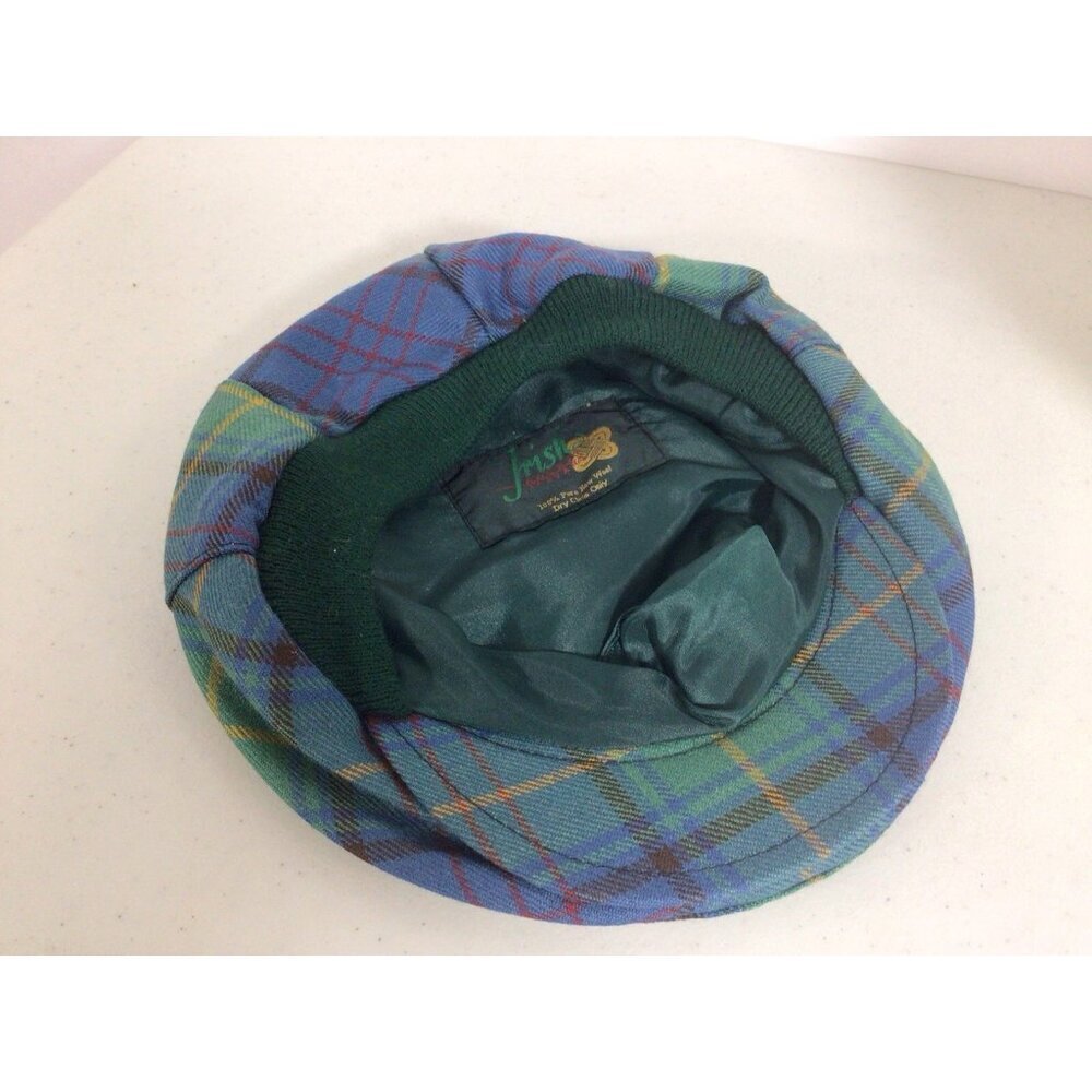 Irish Country Tartans Plaid Wool Cabbie Hat Cap Mens Medium - Picture 3 of 5
